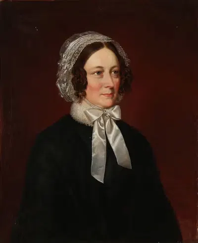 Portræt af en kvinde by Frederik Storch, 1852 — digital art print download