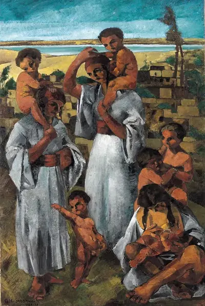 Arab Motherhood by Georges Sabbagh, 1920 - 1921 — digital art print download
