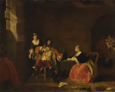 Капитан Мачет в укоризне от Полли и Люси в "Оперe бедняков", 1826 by Гилберт Стюарт Ньютон — digital art print download