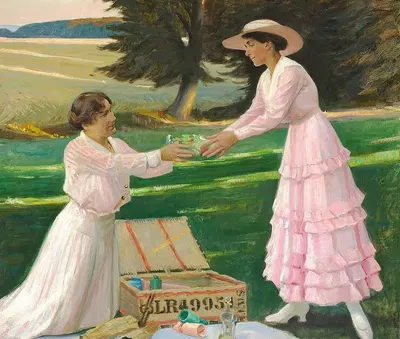 Пикник в лесу by Харальд Слотт-Мёллер, 1917 — digital art print download