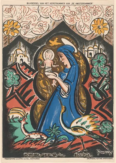 Maria met kind by Мамми Шварц, 1922 — digital art print download