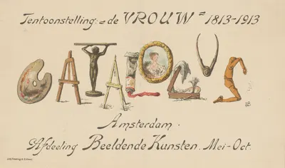 Annoncekaart van de tentoonstelling 'De Vrouw, 1813-1913' by Нелли Боденхейм, 1913 — digital art print download
