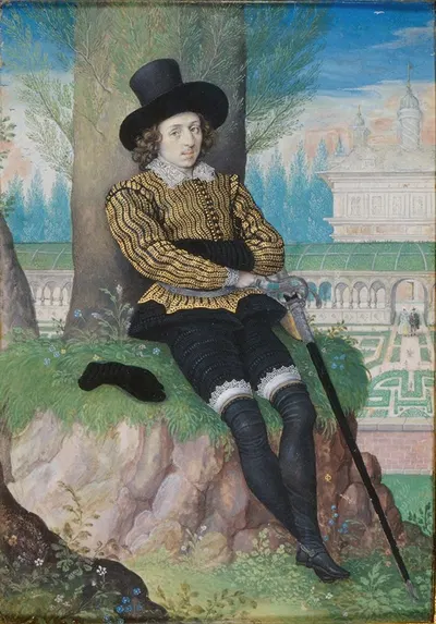 Young Man Seated under a Tree by Isaac Oliver — digital art print download