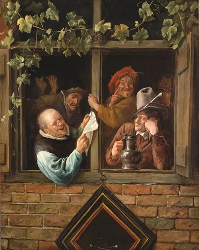 Rhetoricians at a Window by Jan Steen — digital art print download