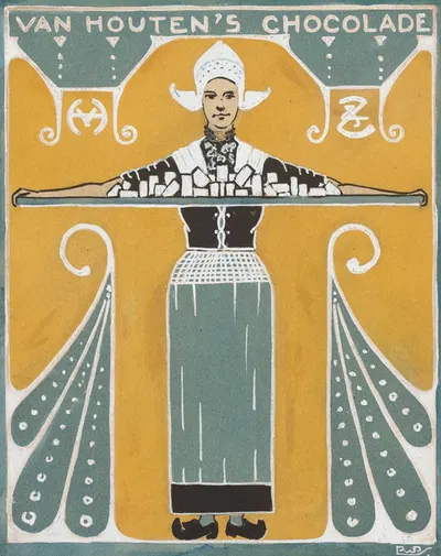 Ontwerp voor een advertentie voor Van Houten's Chocolade by Рейньер Виллем Петрус де Врис, 1884 - 1952 — digital art print…