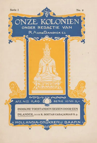 Prospectus van de 'Onze koloniën' reeks van Hollandia-drukkerij te Baarn by Рейньер Виллем Петрус де Врис, 1913 — digital…