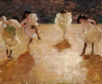 Young women dancing the cancan, Paris by Julius Paulsen — digital art print download