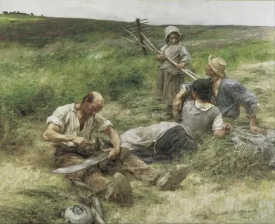 Уборка сена by Леон Огюст Лермиц — digital art print download