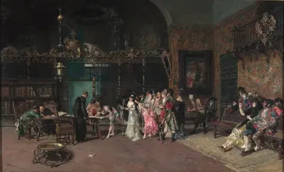 Испанская свадьба by Мариано Фортунь Марсаль, 1870 — digital art print download