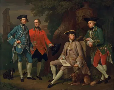 James Grant of Grant, John Mytton, the Hon. Thomas Robinson, and Thomas Wynne by Nathaniel Dance Holland — digital art…