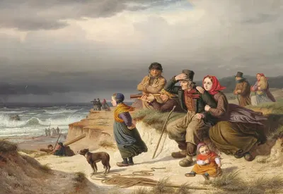 Шторм на западном побережье Ютландии by Петер Раадсиг, 1853 — digital art print download