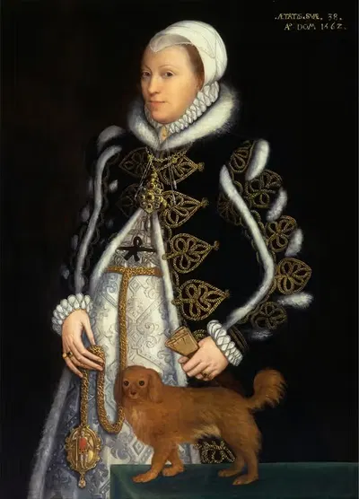 Portrait of a Woman, probably Catherine Carey, Lady Knollys by Steven van der Meulen — digital art print download