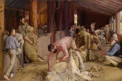 Shearing the rams by Tom Roberts — digital art print download