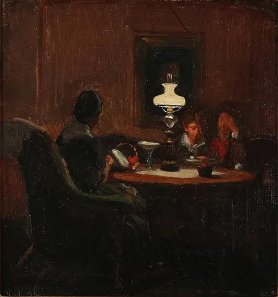 Свет от нефтяной лампы by Вигго Йохансен, 1874 — digital art print download