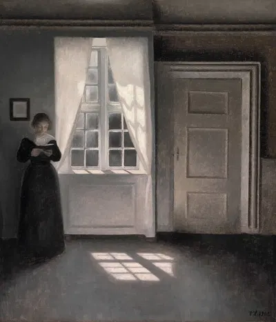 Interiør fra Strandgade 30 by Vilhelm Hammershøi, 1900 — digital art print download