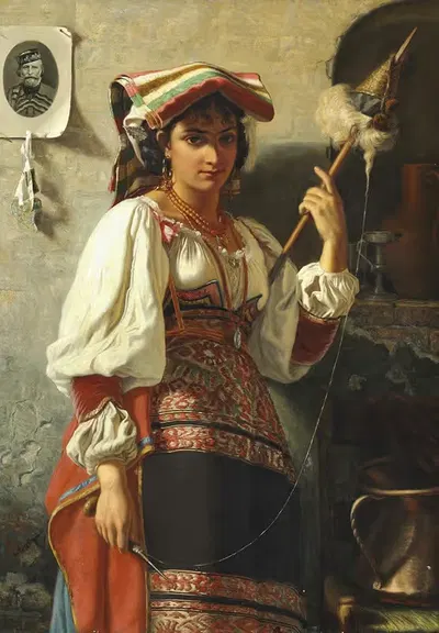 Итальянка by Венцель Торнё, 1873 — digital art print download