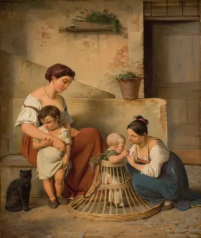 Римская уличная сцена by Альберт Кюхлер, 1833 — digital art print download
