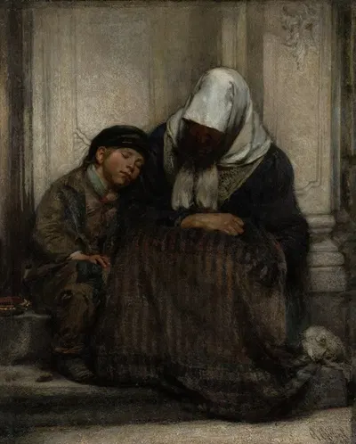 Poor People by Angilbert Göbel, 1858 — digital art print download