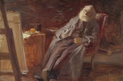 The Painter Vilhelm Kyhn Smoking his Pipe by Anna Ancher, 1903 — digital art print download