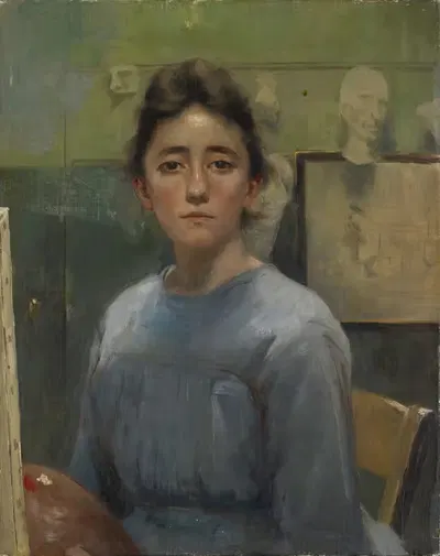 Self-Portrait in front of the Easel by Augusta Roszmann, 1885–1890 — digital art print download