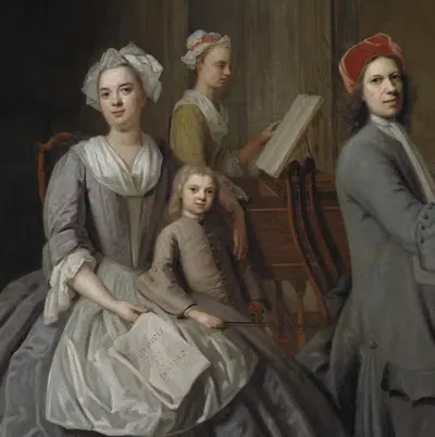 The Artist's Family Making Music Together by Balthasar Denner, 1728 – 1732 — digital art print download