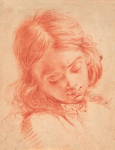 Bust of a boy looking down by Carlo Dolci, 1616 – 1686 — digital art print download
