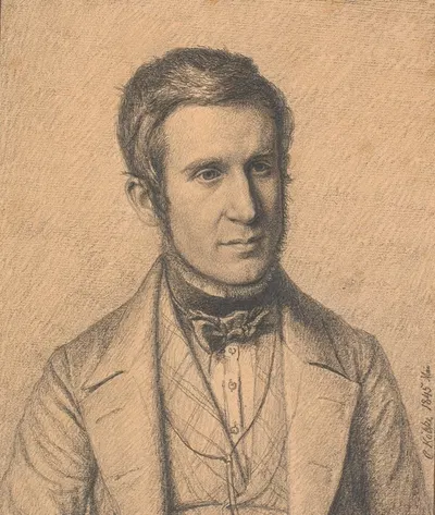 Portræt af kunstnerens kones broder Christen Christensen Købke (1817-1846) by Christen Købke, 1817-1846 — digital art print…