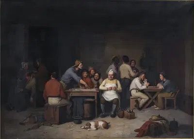Сцена в трактире Броккенсбод by Кристиан Андреас Шлейснер, 1846 - 1847 — digital art print download