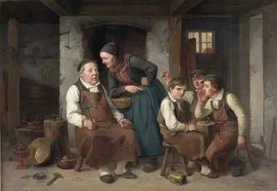 В мастерской кузнеца by Кристиан Андреас Шлейснер, 1858 - 1859 — digital art print download
