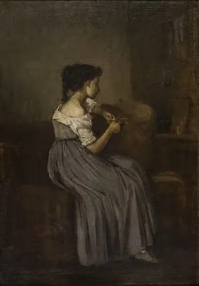 Study of a Seated Girl by David Jacobsen, 1860 – 1869 — digital art print download