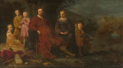 Лукас де Клерк (ок. 1593-1652) и его семья by Дирк Блекер, 1645-1655 — digital art print download