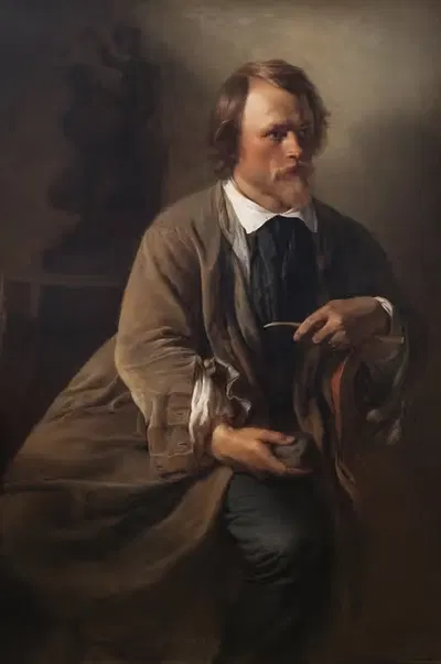 The Sculptor Jens Adolf Jerichau, the Artist's Husband by Elisabeth Jerichau Baumann, 1846 — digital art print download