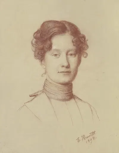 Bildnis einer jungen Frau by Emma Heerdt, 1898 — digital art print download