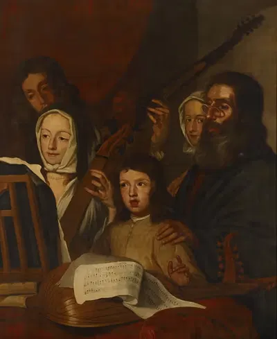 Музыкальная группа by Эрик ван ден Веерелт, 1650-1700 — digital art print download