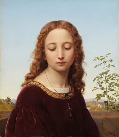 Портрет молодой женщины by Эрнст Дегер, 1835 — digital art print download