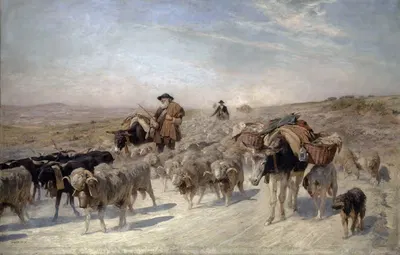 Спуск стада by Южен Бюрнан, 1890 — digital art print download