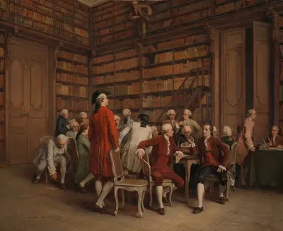 Энциклопедисты в королевской библиотеке by Бенжамен-Южен Фишель, 1860 — digital art print download