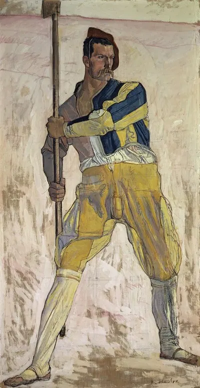 Warrior with halberd by Ferdinand Hodler, 1898 — digital art print download