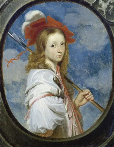 Портрет девушки, одетой как пастушка by Немецкая школа, 1665 — digital art print download