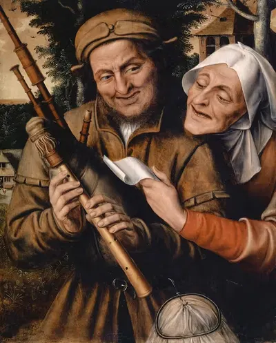 Пара, играющая музыку by Ян Массис, 1565 — digital art print download
