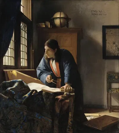 The Geographer by Johannes Vermeer, 1669 — digital art print download