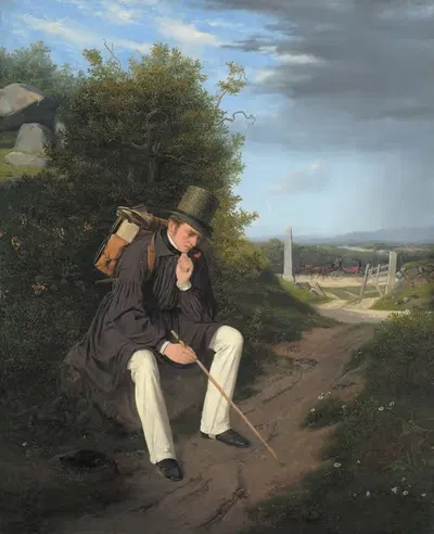 Художник, отдыхающий у дороги by Йорген Рёд, 1832 — digital art print download
