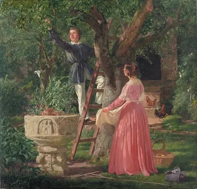 Сад со старым фонтаном by Йорген Рёд, 1850 — digital art print download