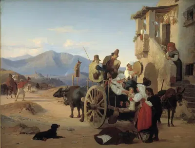 Римские крестьяне идут на рынок by Йорген Соне, 1836 - 1837 — digital art print download