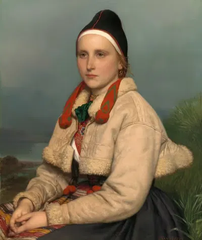 Девушка из Даларны by Йозеф Ван Лериус, 1843-1876 — digital art print download