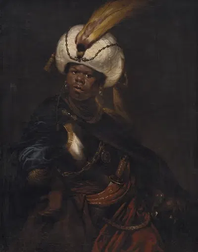 A Man Wearing a Turban and Armour by Karel van Mander III, 1625 – 1670 — digital art print download