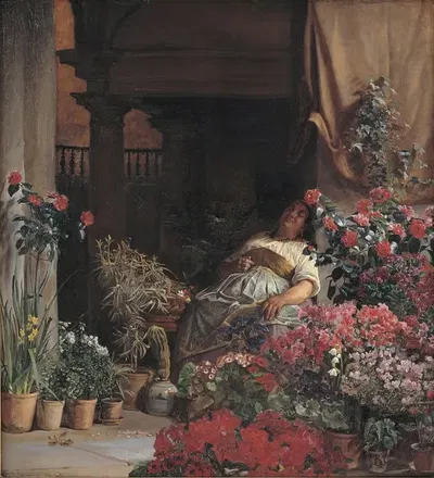 Флорентийская цветочница by Кристиан Захртманн, 1879 - 1880 — digital art print download