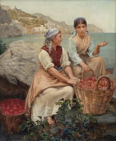 Итальянские девушки с помидорами в корзинах by Кристиан Захртманн, 1877 - 1879 — digital art print download