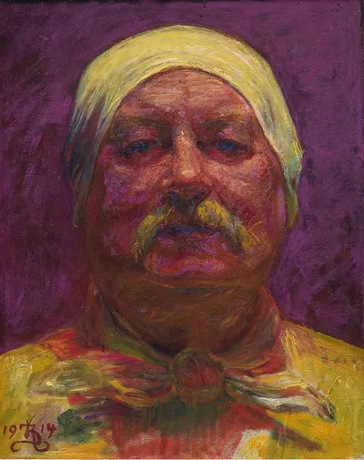 Автопортрет при свете лампы by Кристиан Захртманн, 1913 - 1914 — digital art print download