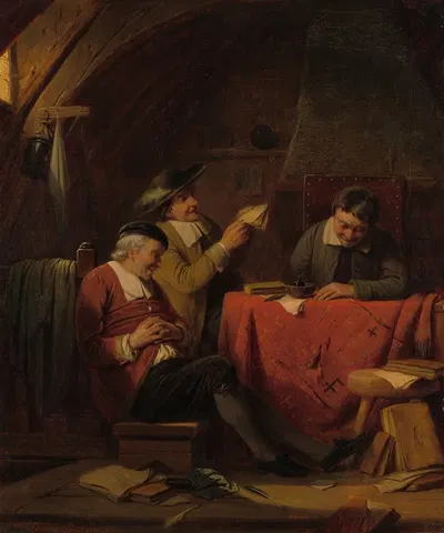 Интерьер с веселой компанией by Луи Соммерс, 1828-1860 — digital art print download